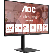 AOC E4 Q32E4U monitor de ecrã 80 cm (31.5") 2560 x 1440 pixels Quad HD LED Preto