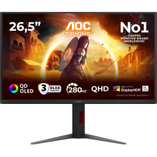 AOC G4 Q27G4ZD monitor de ecrã 67,3 cm (26.5") 2560 x 1440 pixels Quad HD QD-OLED Preto, Vermelho