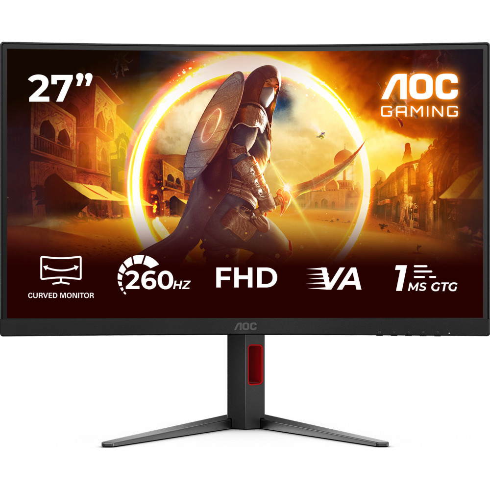 AOC G4 C27G4Z2 monitor de ecrã 68,6 cm (27") 1920 x 1080 pixels Full HD LCD Preto, Vermelho AOC G4 C27G4Z2 monitor de ecrã 68,6 cm (27") 1920 x 1080 pixels Full HD LCD Preto, Vermelho