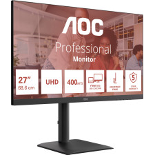 AOC E4 U27E4CV monitor de ecrã 68,6 cm (27") 3840 x 2160 pixels 4K Ultra HD LED Preto