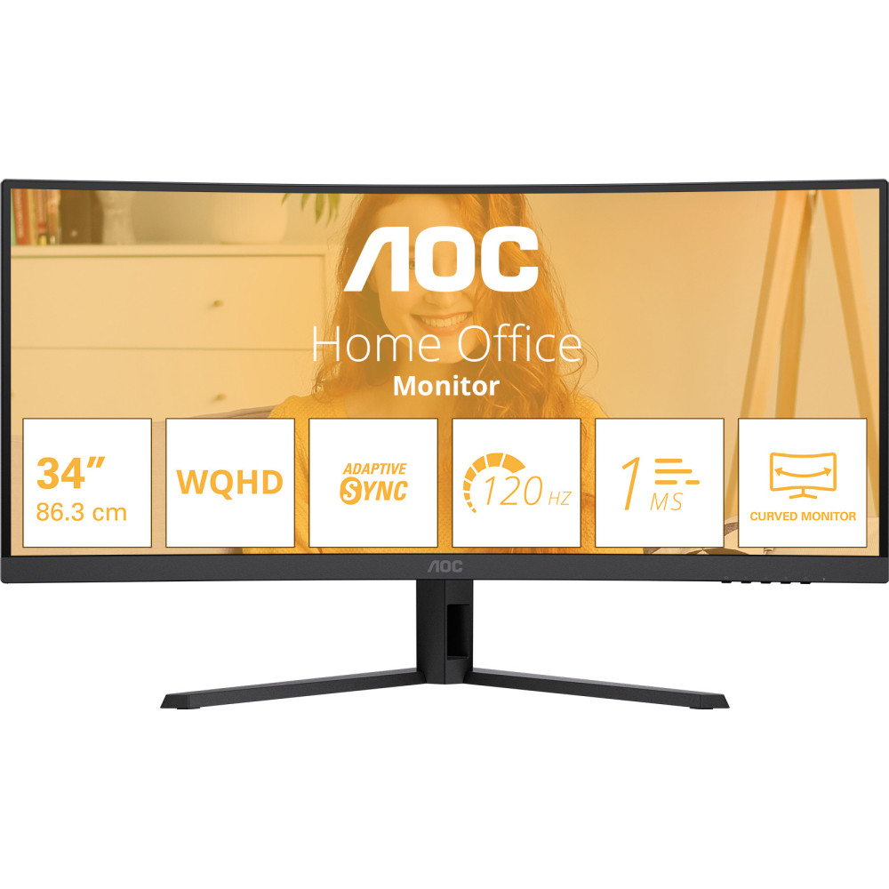 AOC B3 CU34B3E monitor de ecrã 86,4 cm (34") 3440 x 1440 pixels Wide Quad HD LED Preto AOC B3 CU34B3E monitor de ecrã 86,4 cm (34") 3440 x 1440 pixels Wide Quad HD LED Preto