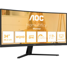 AOC B3 CU34B3E monitor de ecrã 86,4 cm (34") 3440 x 1440 pixels Wide Quad HD LED Preto