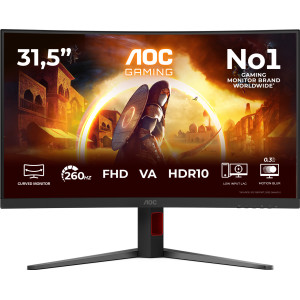 AOC G4 C32G4Z monitor de ecrã 80 cm (31.5") 1920 x 1080 pixels Full HD LCD Preto, Vermelho