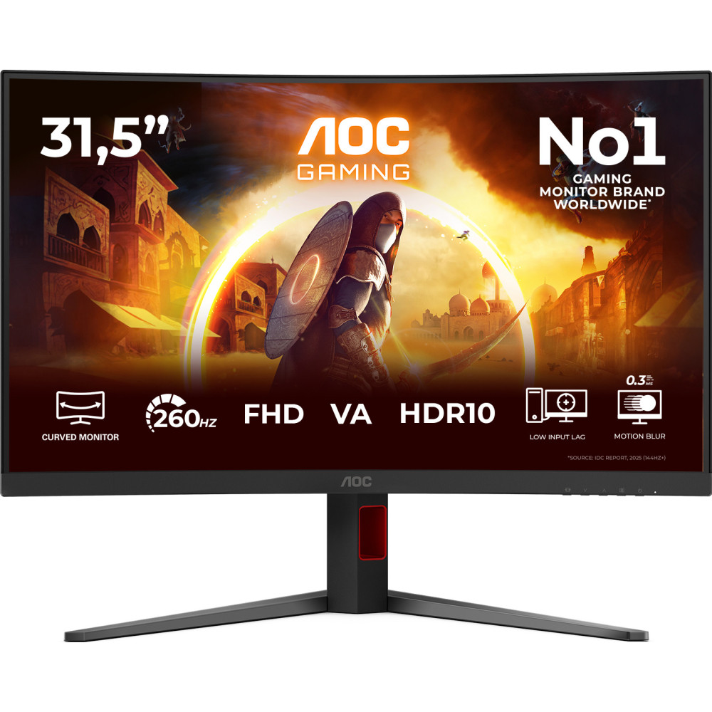 AOC G4 C32G4Z monitor de ecrã 80 cm (31.5") 1920 x 1080 pixels Full HD LCD Preto, Vermelho AOC G4 C32G4Z monitor de ecrã 80 cm (31.5") 1920 x 1080 pixels Full HD LCD Preto, Vermelho