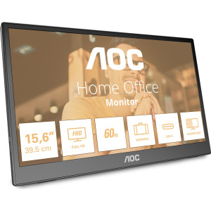 AOC 16T3EA TV Monitor Portátil Preto 39,6 cm (15.6") 1920 x 1080 pixels
