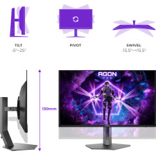 AOC AGON PRO AG326UZD2 monitor de ecrã 80 cm (31.5") 3840 x 2160 pixels 4K Ultra HD OLED Preto
