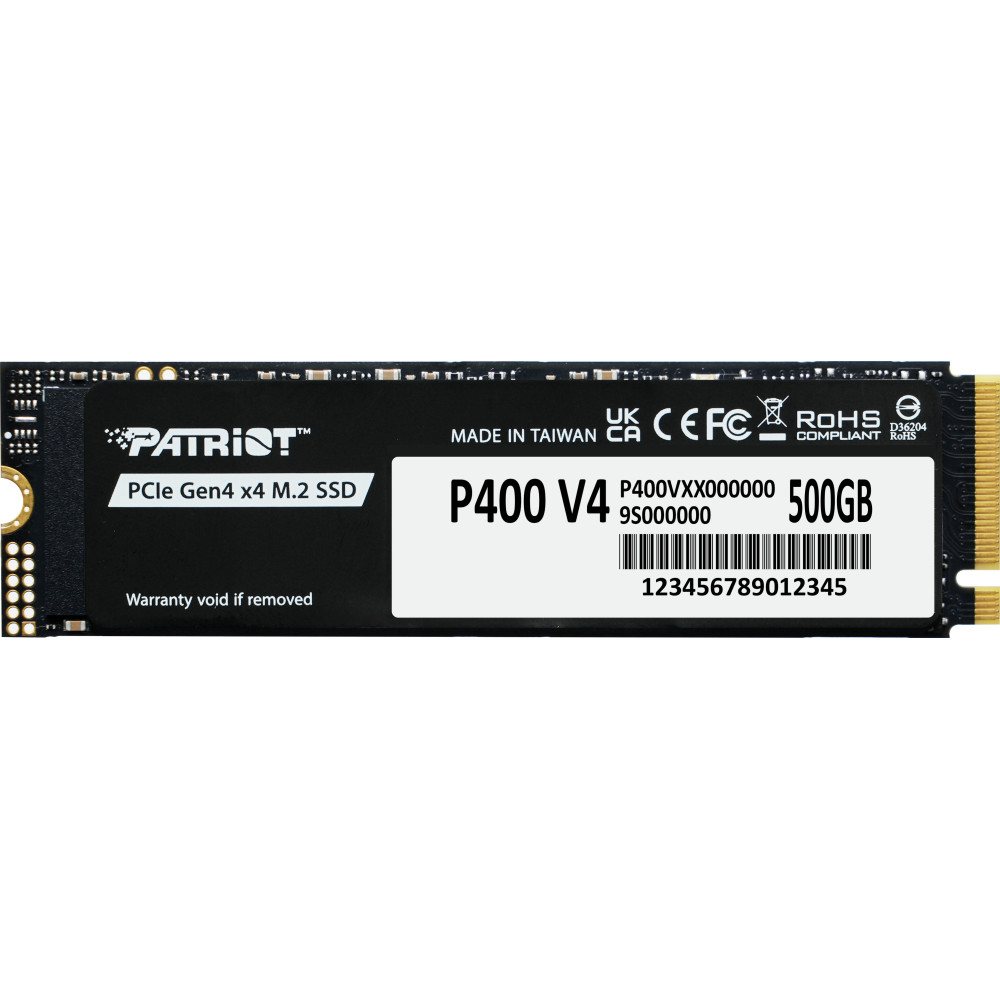 Patriot Memory P400 V4 500 GB M.2 PCI Express 4.0 NVMe Patriot Memory P400 V4 500 GB M.2 PCI Express 4.0 NVMe