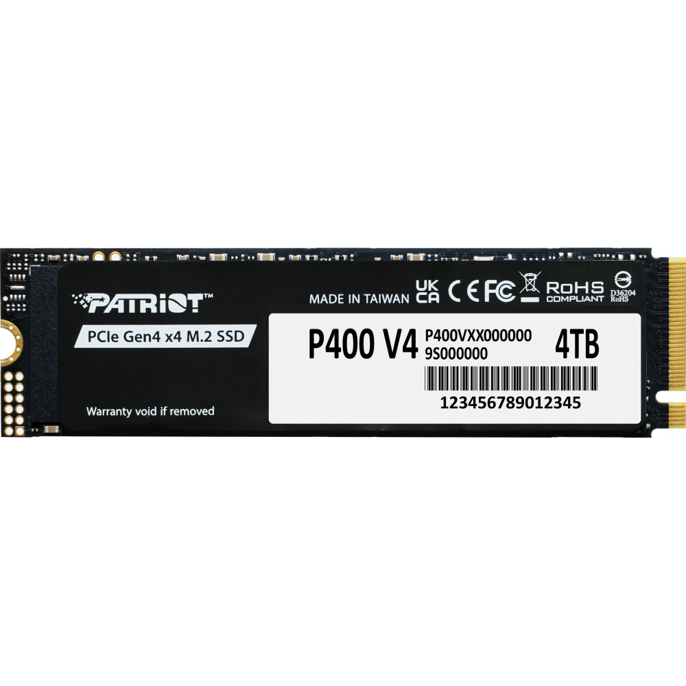Patriot Memory P400 V4 4 TB M.2 PCI Express 4.0 NVMe Patriot Memory P400 V4 4 TB M.2 PCI Express 4.0 NVMe