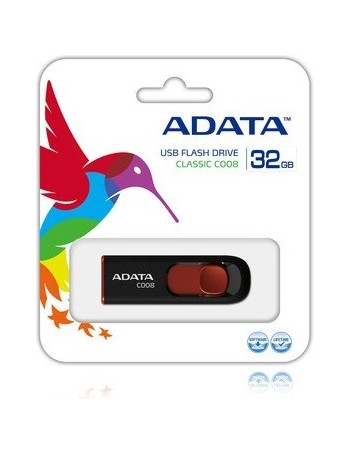 ADATA 32GB C008 unidade de memória USB USB Type-A 2.0 Preto, Vermelho